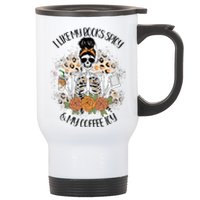 I Like My Books Spicy And My Coffee Icy Skeleton Stainless Steel Travel Mug