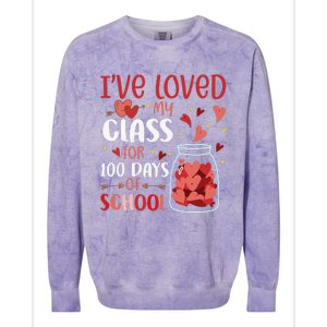 I've Loved My Class For 100 Days School Womens Teacher Colorblast Crewneck Sweatshirt