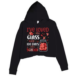 I've Loved My Class For 100 Days School Womens Teacher Crop Fleece Hoodie