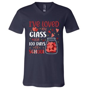 I've Loved My Class For 100 Days School Womens Teacher V-Neck T-Shirt