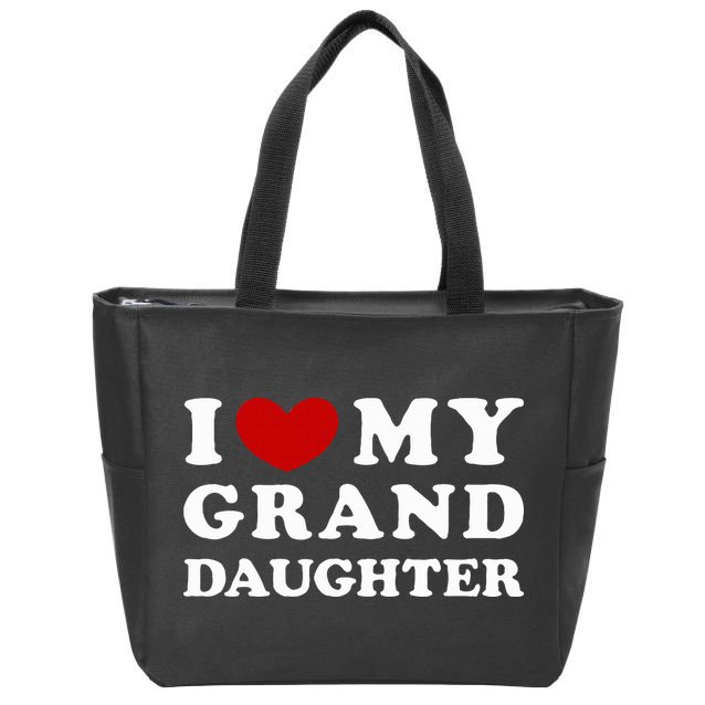 I Love My Granddaughter I Heart My Granddaughter Zip Tote Bag