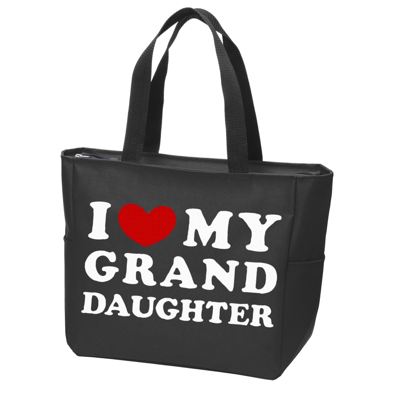 I Love My Granddaughter I Heart My Granddaughter Zip Tote Bag