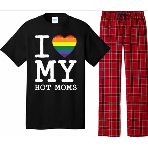 I Love My Hot Moms Rainbow Heart Son Daughter Gay Homosexual Gift Pajama Set