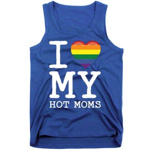 I Love My Hot Moms Rainbow Heart Son Daughter Gay Homosexual Gift Tank Top