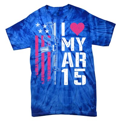 I Love My Ar15 Gift Pink Argift15 Rifle Owner Usa Flag Great Gift Tie-Dye T-Shirt