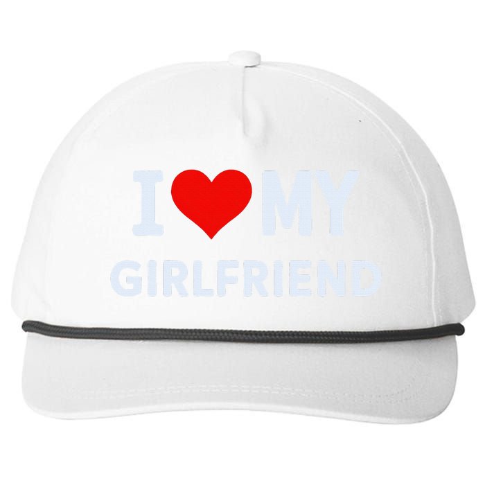 I Love My Hot Girlfriend I Heart My Hot Girlfriend Gf Couple Snapback Five-Panel Rope Hat