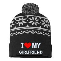 I Love My Hot Girlfriend I Heart My Hot Girlfriend Gf Couple USA-Made Snowflake Beanie