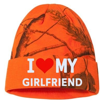 I Love My Hot Girlfriend I Heart My Hot Girlfriend Gf Couple Kati Licensed 12" Camo Beanie