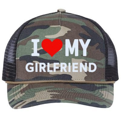 I Love My Hot Girlfriend I Heart My Hot Girlfriend Gf Couple Retro Rope Trucker Hat Cap