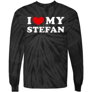 I Love My Stefan I Heart My Stefan Tie-Dye Long Sleeve Shirt