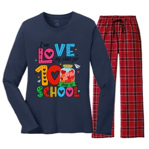 IVe Loved My Class For 100 Days Of School Teachers Pupils Women's Long Sleeve Flannel Pajama Set 