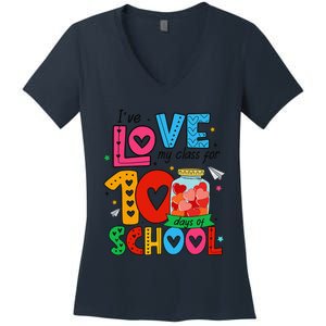 IVe Loved My Class For 100 Days Of School Teachers Pupils Women's V-Neck T-Shirt