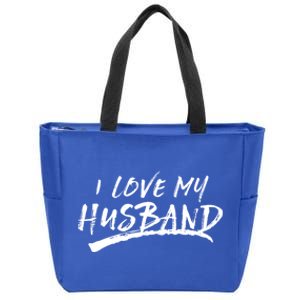 I Love My Husband Brushed Grungy Fun Wedding Funny Gift Cute Gift Zip Tote Bag