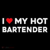 I Love My Hot Bartender Valentine Boyfriend Girlfriend Tall T-Shirt