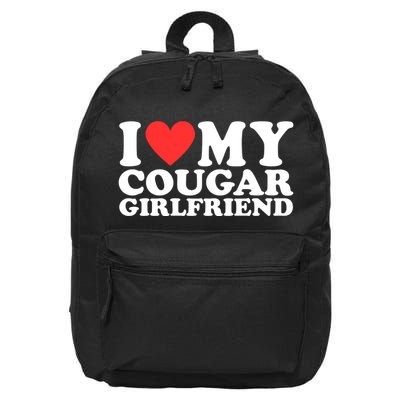 I Love My Cougar Girlfriend Funny 16 in Basic Backpack