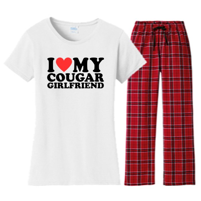 I Love My Cougar Girlfriend Funny Women's Flannel Pajama Set