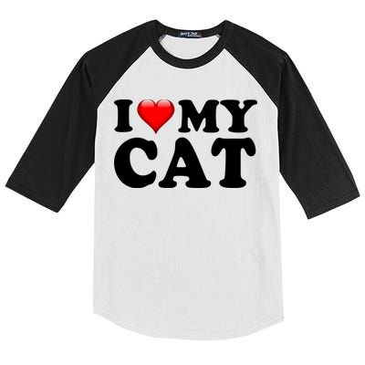 I Love My Cat Kids Colorblock Raglan Jersey