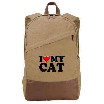 I Love My Cat Cotton Canvas Backpack