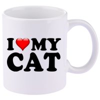 I Love My Cat 11oz C Handle Ceramic Mug