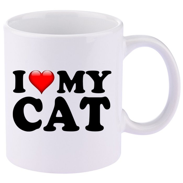 I Love My Cat 11oz C Handle Ceramic Mug