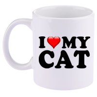 I Love My Cat 11oz C Handle Ceramic Mug