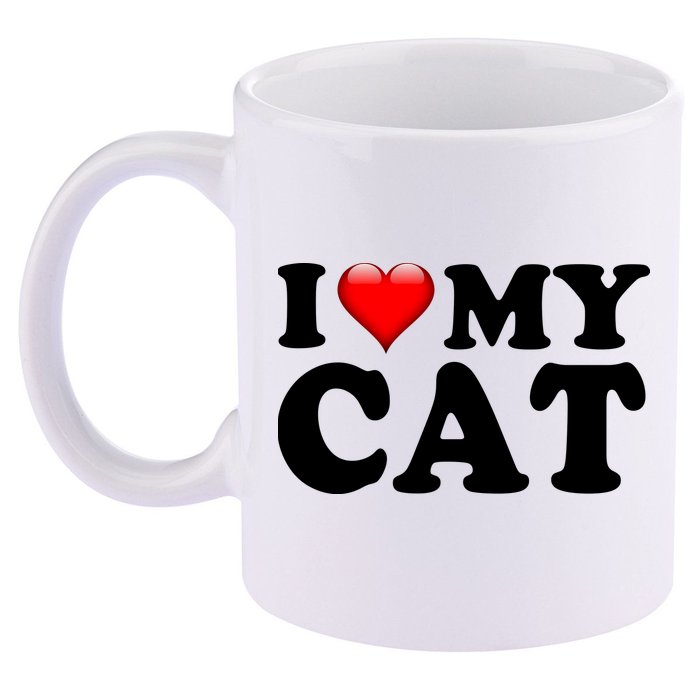 I Love My Cat 11oz C Handle Ceramic Mug