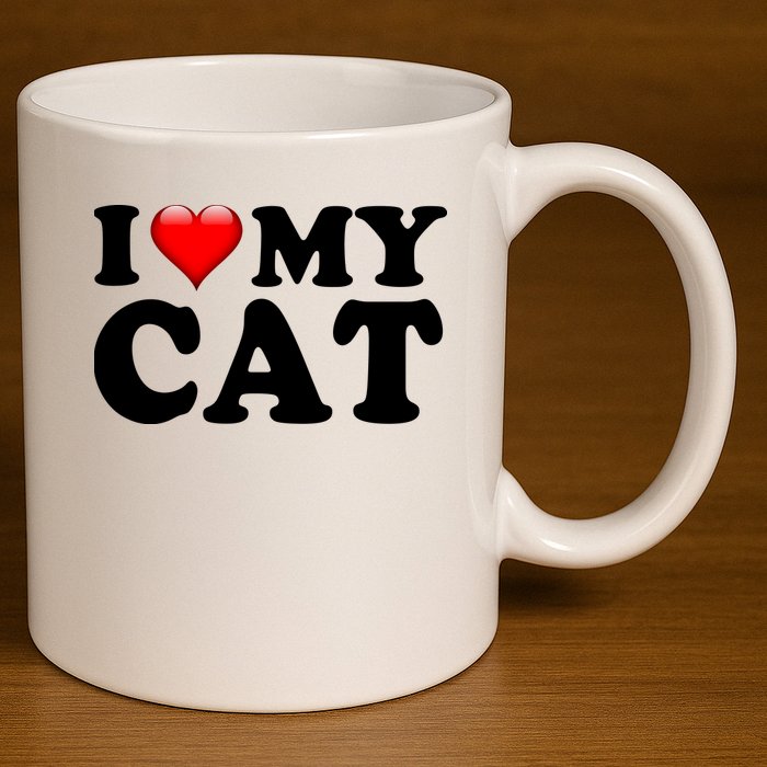 I Love My Cat 11oz C Handle Ceramic Mug