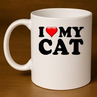 I Love My Cat 11oz C Handle Ceramic Mug