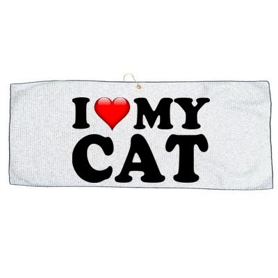 I Love My Cat Large Microfiber Waffle Golf Towel