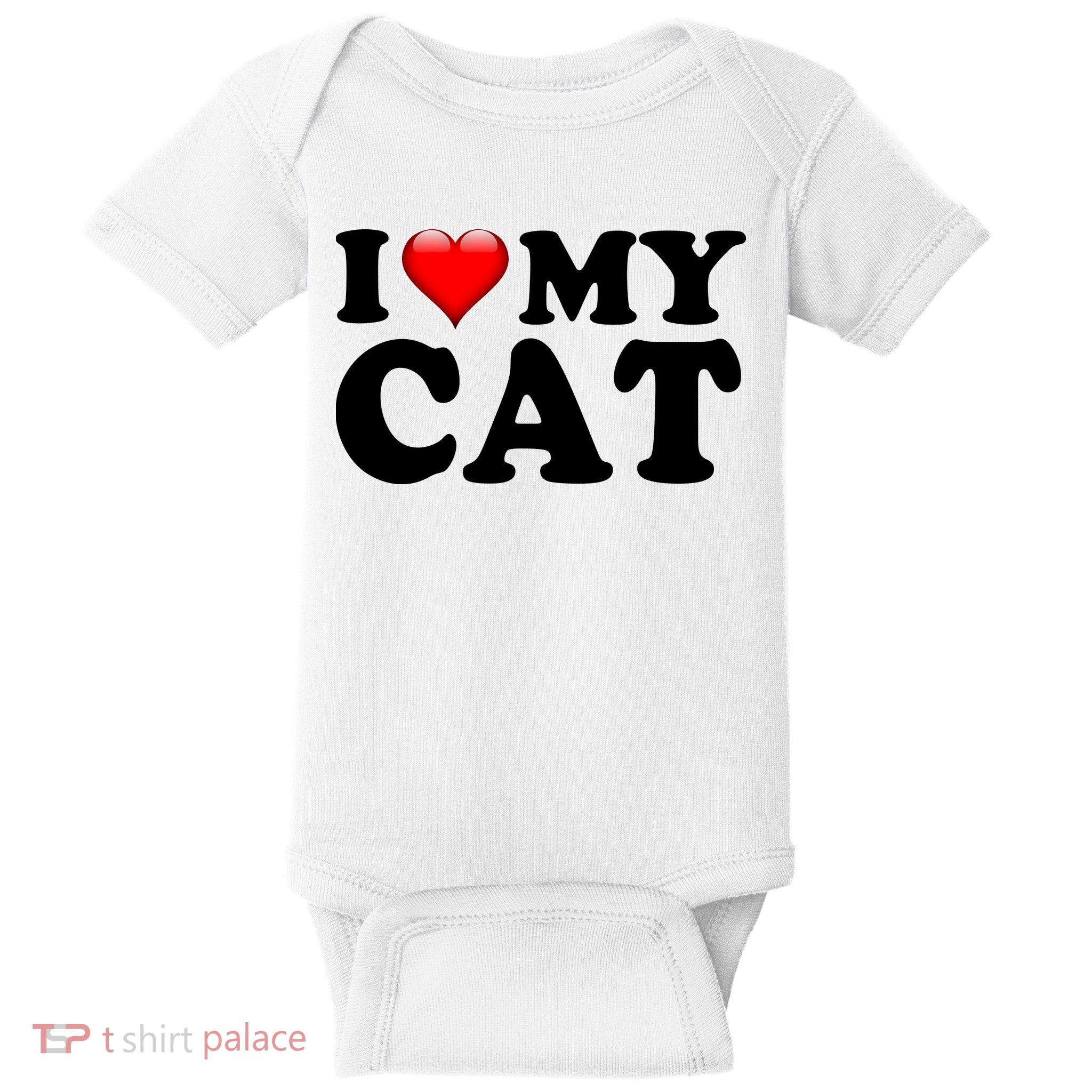 I Love My Cat Baby Bodysuit