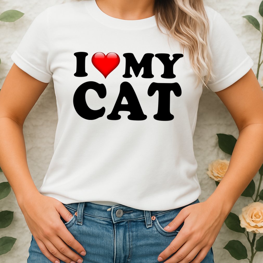 I Love My Cat Womens T-Shirt