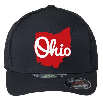 I Love My Ohio Home Script Ohio Flexfit Unipanel Trucker Cap