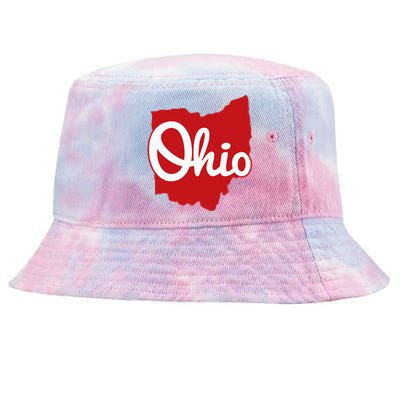 I Love My Ohio Home Script Ohio Tie-Dyed Bucket Hat