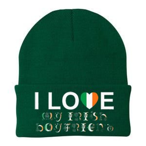 I Love My Irish Boyfriend Ireland Flag Relationship Gift Knit Cap Winter Beanie