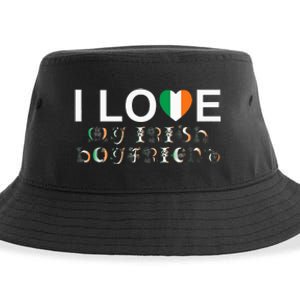 I Love My Irish Boyfriend Ireland Flag Relationship Gift Sustainable Bucket Hat