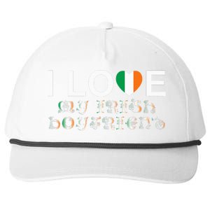 I Love My Irish Boyfriend Ireland Flag Relationship Gift Snapback Five-Panel Rope Hat