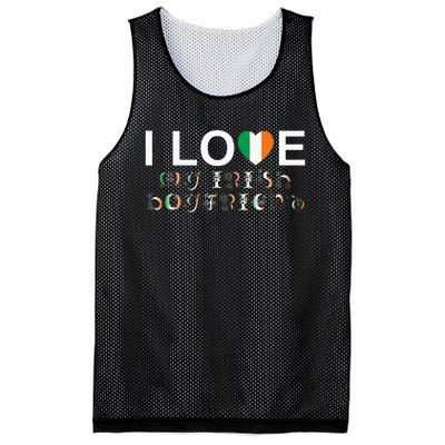 I Love My Irish Boyfriend Ireland Flag Relationship Gift Mesh Reversible Basketball Jersey Tank