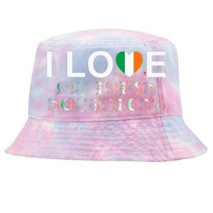 I Love My Irish Boyfriend Ireland Flag Relationship Gift Tie-Dyed Bucket Hat