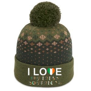 I Love My Irish Boyfriend Ireland Flag Relationship Gift The Baniff Cuffed Pom Beanie