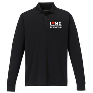 I Love My Girlfriend And My Dog Performance Long Sleeve Polo