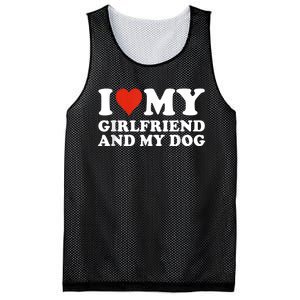 I Love My Girlfriend And My Dog Mesh Reversible Basketball Jersey Tank