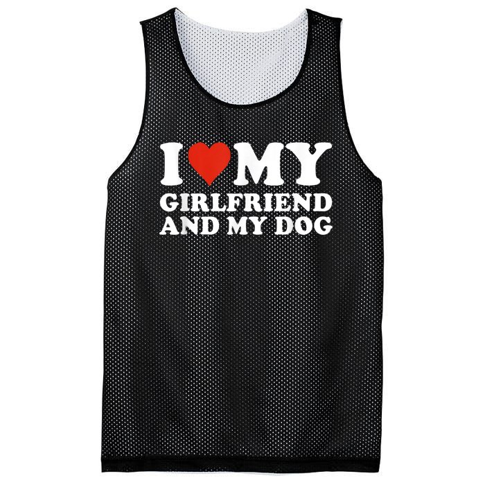 I Love My Girlfriend And My Dog Mesh Reversible Basketball Jersey Tank