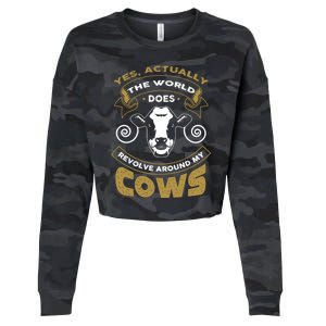 I Love My Cows Gift Funny Cows Gift Cute Gift Cropped Pullover Crew