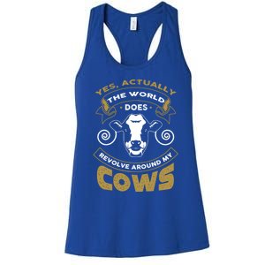 I Love My Cows Gift Funny Cows Gift Cute Gift Women's Racerback Tank