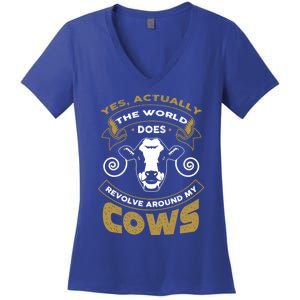 I Love My Cows Gift Funny Cows Gift Cute Gift Women's V-Neck T-Shirt