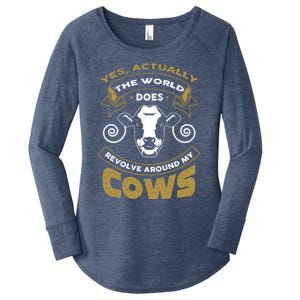 I Love My Cows Gift Funny Cows Gift Cute Gift Women's Perfect Tri Tunic Long Sleeve Shirt