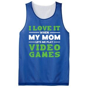 I Love My Mom Funny Video Games For Gamer N Gift Mesh Reversible Basketball Jersey Tank