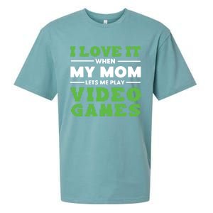 I Love My Mom Funny Video Games For Gamer N Gift Sueded Cloud Jersey T-Shirt