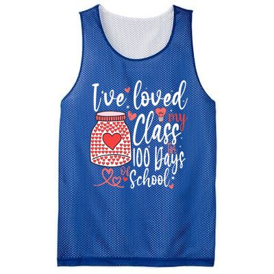 I've Loved My Class For 100 Days Of School Teacher Valentine Meaningful Gift Mesh Reversible Basketball Jersey Tank