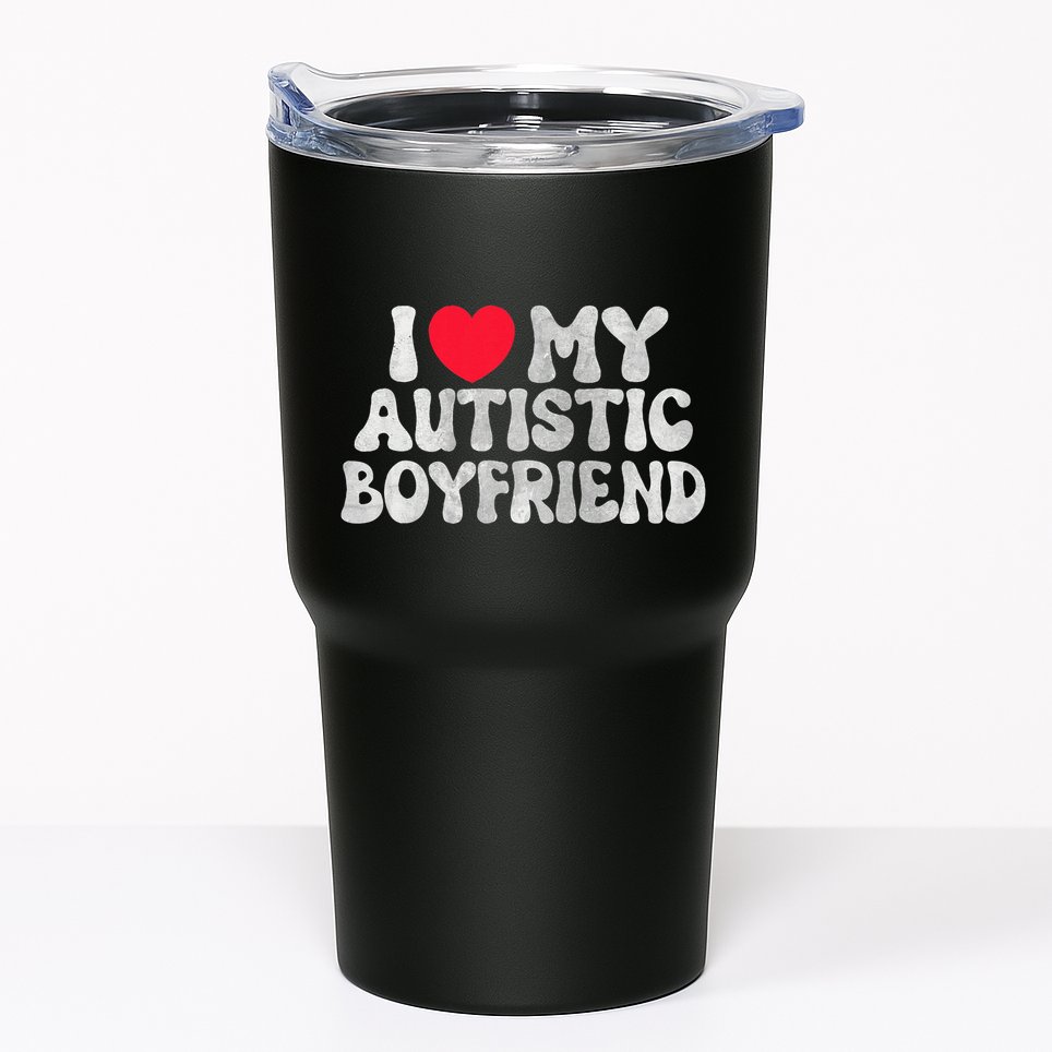 I Love My Autistic Boyfriend I Heart My Bf Girlfriend Tumbler